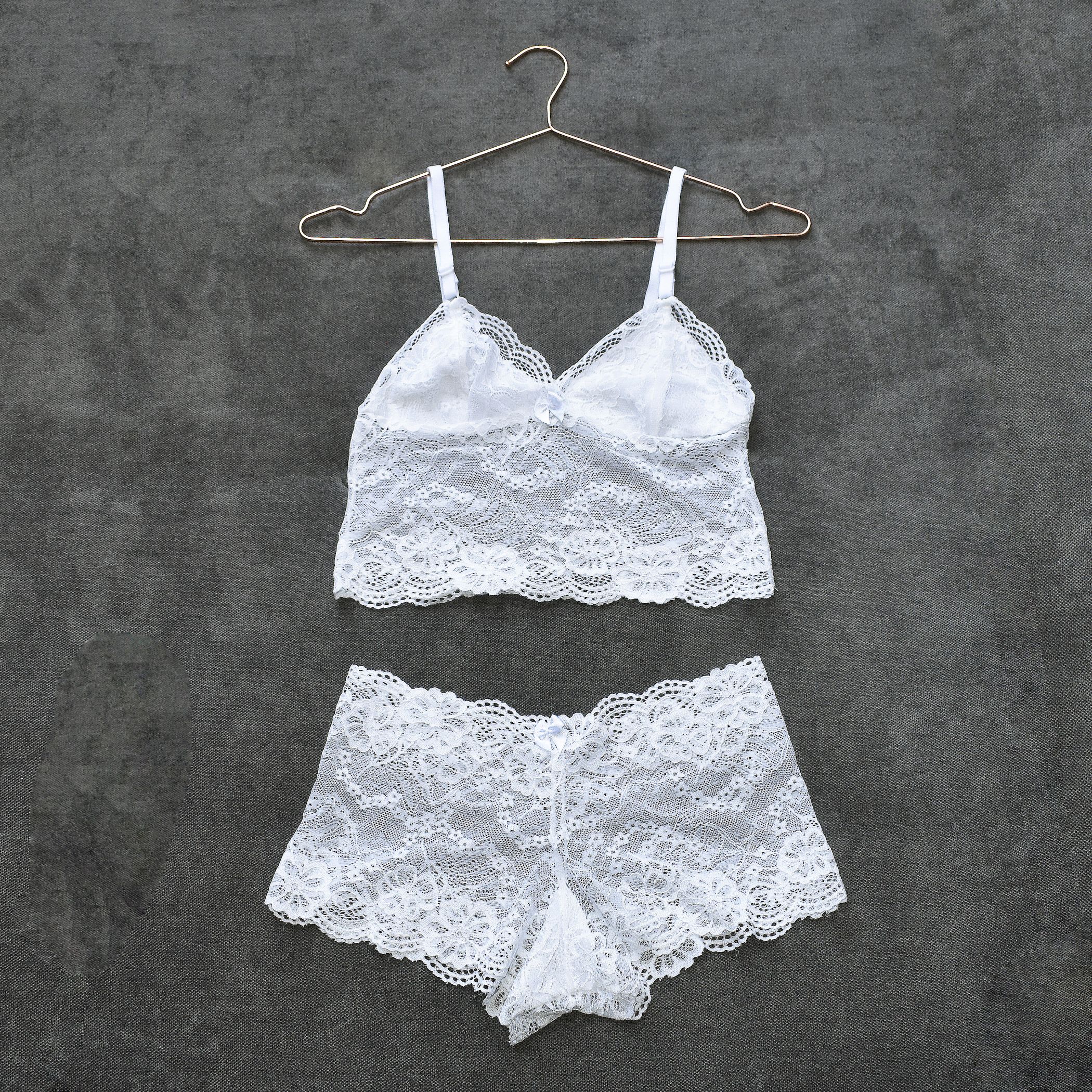 Conjunto Lingerie De Renda Sem Bojo